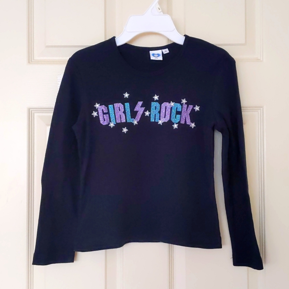 Next Era Kids 100% Cotton Long Sleeve Tee with Front Crystals and Sparkle Words.